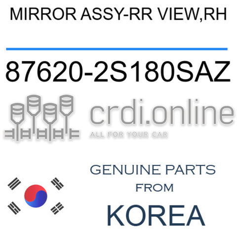 MIRROR ASSY-RR VIEW,RH [ORIGINAL] 87620-2S180SAZ 876202S180SAZ 87620 2S180SAZ