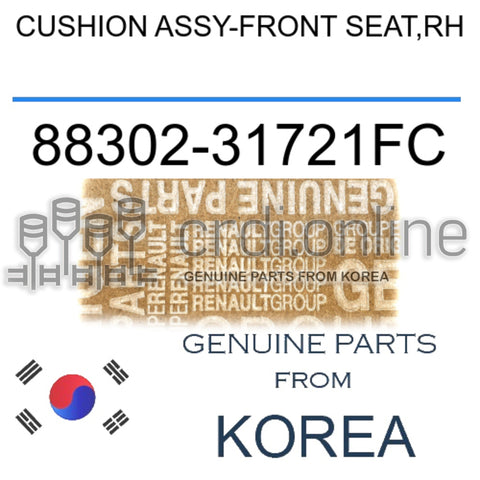 CUSHION ASSY-FRONT SEAT,RH [ORIGINAL] 88302-31721FC 8830231721FC 88302 31721FC