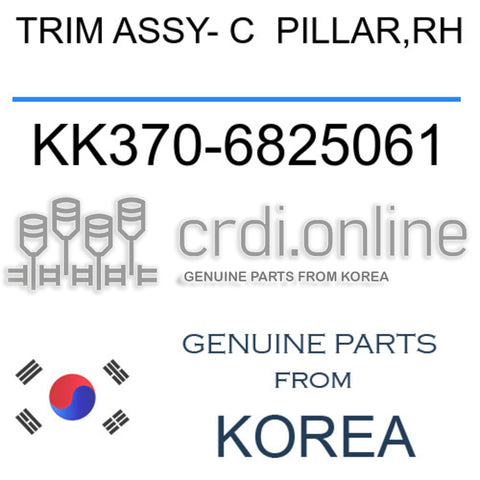 TRIM ASSY- C  PILLAR,RH [ORIGINAL] KK370-6825061 KK3706825061 KK370 6825061