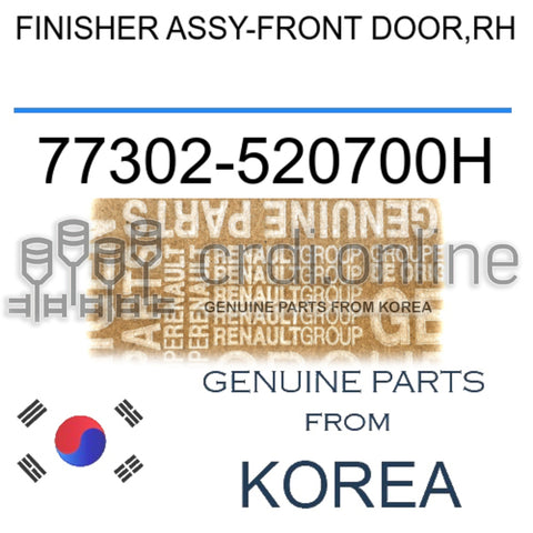FINISHER ASSY-FRONT DOOR,RH [ORIGINAL] 77302-520700H 77302520700H 77302 520700H