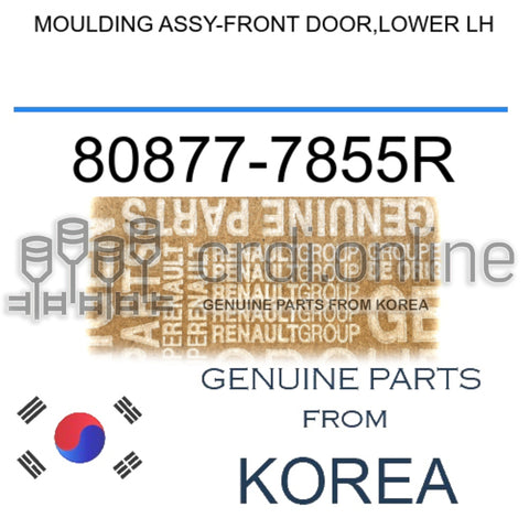 MOULDING ASSY-FRONT DOOR,LOWER LH [ORIGINAL] 80877-7855R 808777855R 80877 7855R