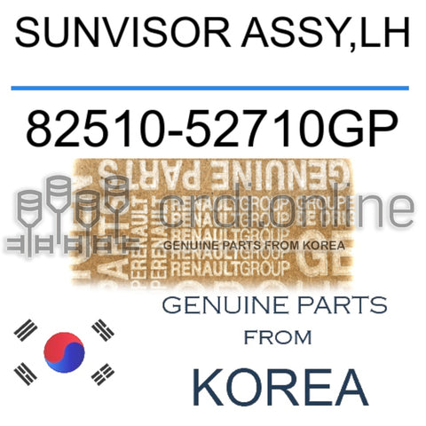 SUNVISOR ASSY,LH [ORIGINAL] 82510-52710GP 8251052710GP 82510 52710GP