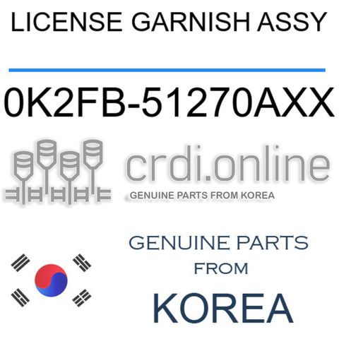 LICENSE GARNISH ASSY [ORIGINAL] 0K2FB-51270AXX 0K2FB51270AXX 0K2FB 51270AXX