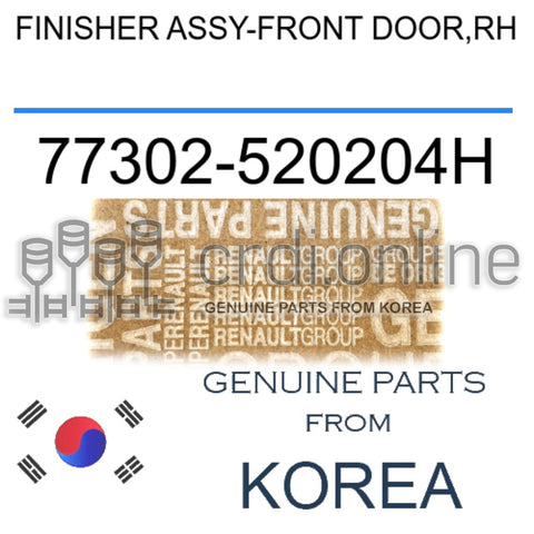 FINISHER ASSY-FRONT DOOR,RH [ORIGINAL] 77302-520204H 77302520204H 77302 520204H