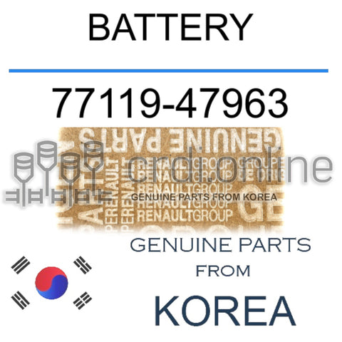 BATTERY [ORIGINAL] 77119-47963 7711947963 77119 47963