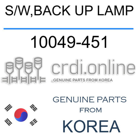 S/W,BACK UP LAMP 10049-451 10049451 10049 451