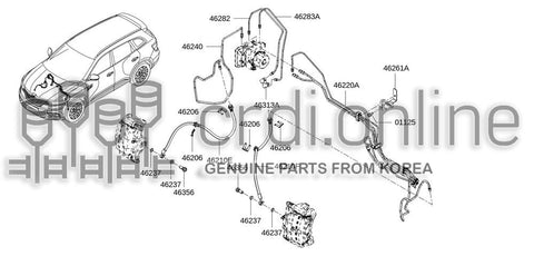 TUBE ASSY-BRAKEFRONT RH 46240-5HA0A 462405HA0A 46240 5HA0A