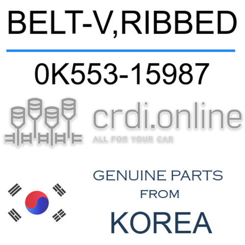 BELT-V,RIBBED 0K553-15987 0K55315987 0K553 15987