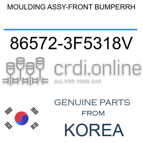 MOULDING ASSY-FRONT BUMPERRH [ORIGINAL] 86572-3F5318V 865723F5318V 86572 3F5318V