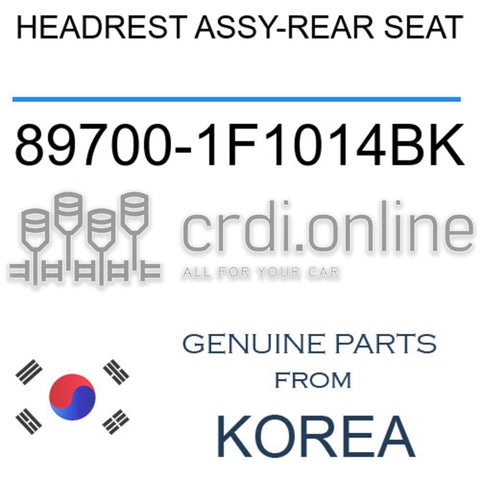 HEADREST ASSY-REAR SEAT [ORIGINAL] 89700-1F1014BK 897001F1014BK 89700 1F1014BK