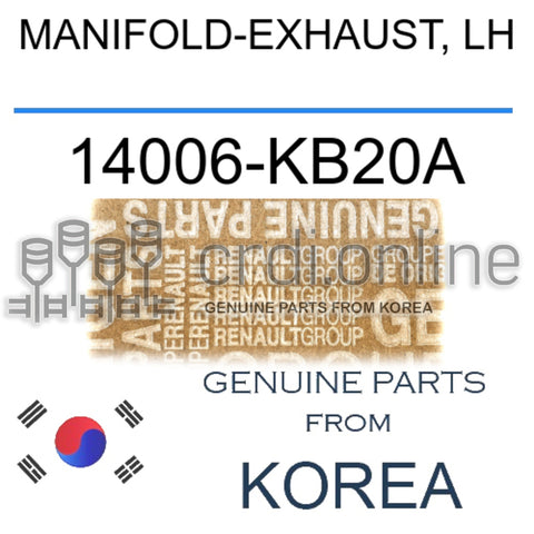 MANIFOLD-EXHAUST, LH [ORIGINAL] 14006-KB20A 14006KB20A 14006 KB20A