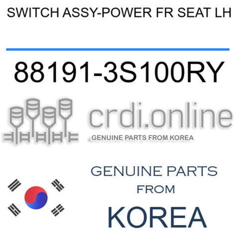 SWITCH ASSY-POWER FR SEAT LH [ORIGINAL] 88191-3S100RY 881913S100RY 88191 3S100RY