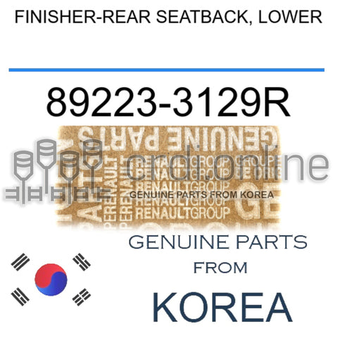 FINISHER-REAR SEATBACK, LOWER [ORIGINAL] 89223-3129R 892233129R 89223 3129R