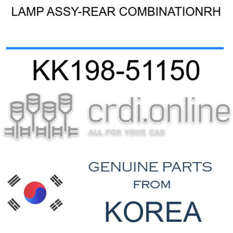 LAMP ASSY-REAR COMBINATIONRH [ORIGINAL] KK198-51150 KK19851150 KK198 51150