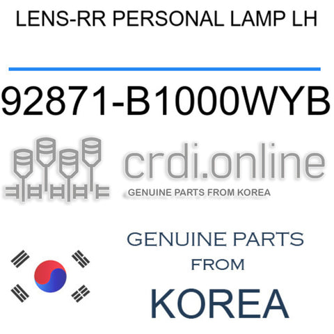 LENS-RR PERSONAL LAMP LH [ORIGINAL] 92871-B1000WYB 92871B1000WYB 92871 B1000WYB