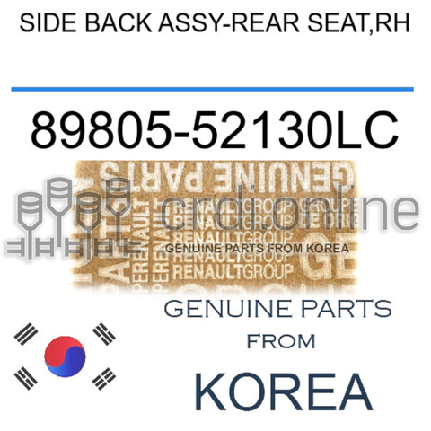 SIDE BACK ASSY-REAR SEAT,RH [ORIGINAL] 89805-52130LC 8980552130LC 89805 52130LC