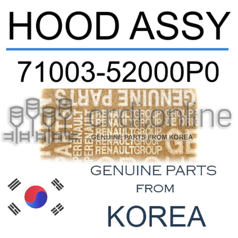 HOOD ASSY [ORIGINAL] 71003-52000P0 7100352000P0 71003 52000P0