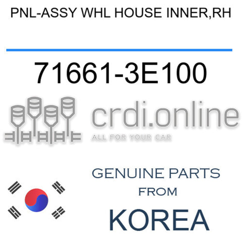 PNL-ASSY WHL HOUSE INNER,RH [ORIGINAL] 71661-3E100 716613E100 71661 3E100