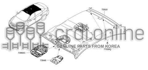CONSOLE-ROOF 73948-0019R 739480019R 73948 0019R