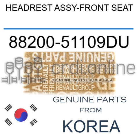 HEADREST ASSY-FRONT SEAT [ORIGINAL] 88200-51109DU 8820051109DU 88200 51109DU