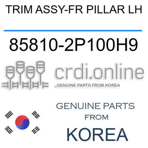 TRIM ASSY-FR PILLAR LH 85810-2P100H9 858102P100H9 85810 2P100H9
