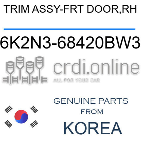 TRIM ASSY-FRT DOOR,RH 6K2N3-68420BW3 6K2N368420BW3 6K2N3 68420BW3