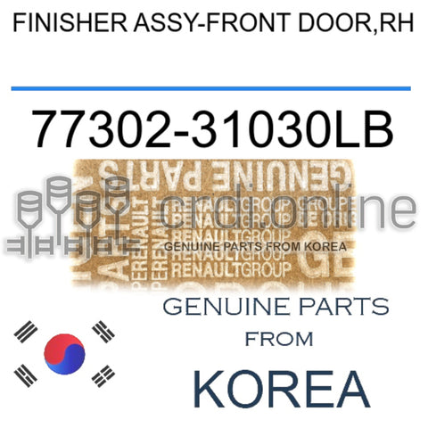 FINISHER ASSY-FRONT DOOR,RH [ORIGINAL] 77302-31030LB 7730231030LB 77302 31030LB