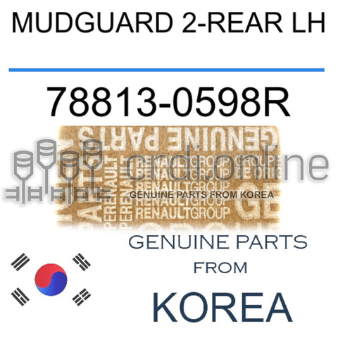 MUDGUARD 2-REAR LH [ORIGINAL] 78813-0598R 788130598R 78813 0598R