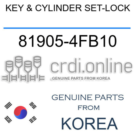 KEY & CYLINDER SET-LOCK [ORIGINAL] 81905-4FB10 819054FB10 81905 4FB10
