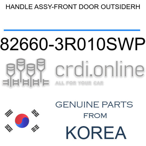 HANDLE ASSY-FRONT DOOR OUTSIDERH [ORIGINAL] 82660-3R010SWP 826603R010SWP 82660 3R010SWP