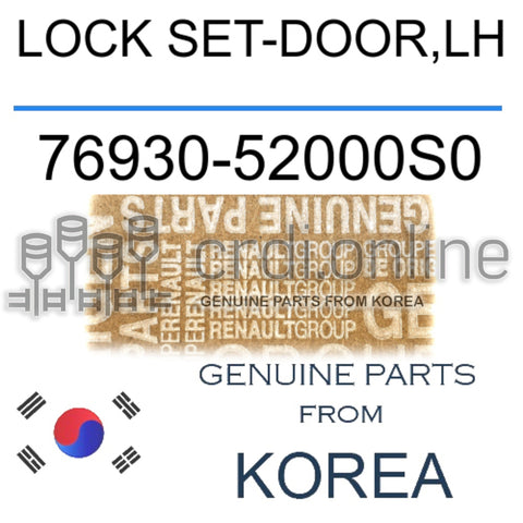 LOCK SET-DOOR,LH [ORIGINAL] 76930-52000S0 7693052000S0 76930 52000S0