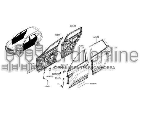 DOOR ASSY-FRONT RH 80100-5876R 801005876R 80100 5876R
