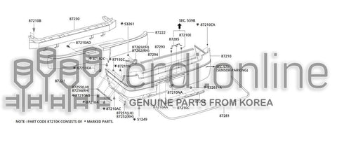 BRACKET ASSY-REAR BUMPER SIDERH A 87256-51550 8725651550 87256 51550
