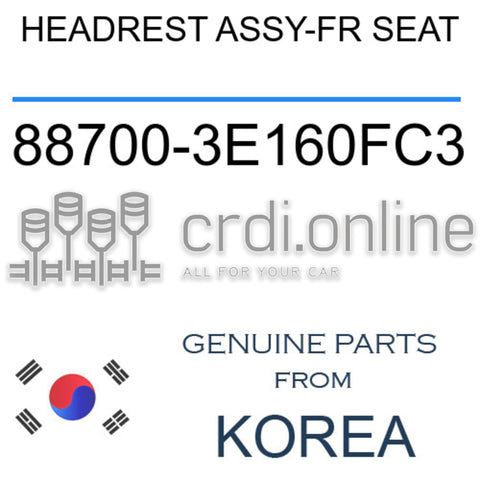 HEADREST ASSY-FR SEAT [ORIGINAL] 88700-3E160FC3 887003E160FC3 88700 3E160FC3