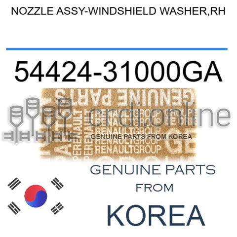 NOZZLE ASSY-WINDSHIELD WASHER,RH [ORIGINAL] 54424-31000GA 5442431000GA 54424 31000GA