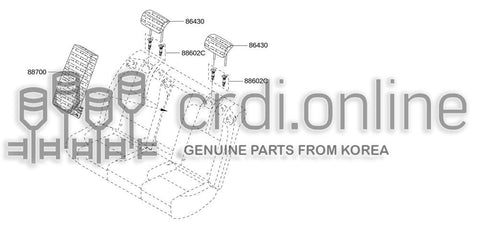 HEADREST ASSY-REAR SEAT 86430-0283R 864300283R 86430 0283R