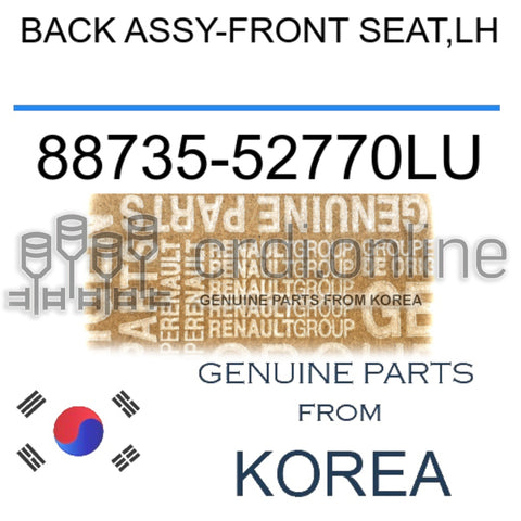 BACK ASSY-FRONT SEAT,LH [ORIGINAL] 88735-52770LU 8873552770LU 88735 52770LU