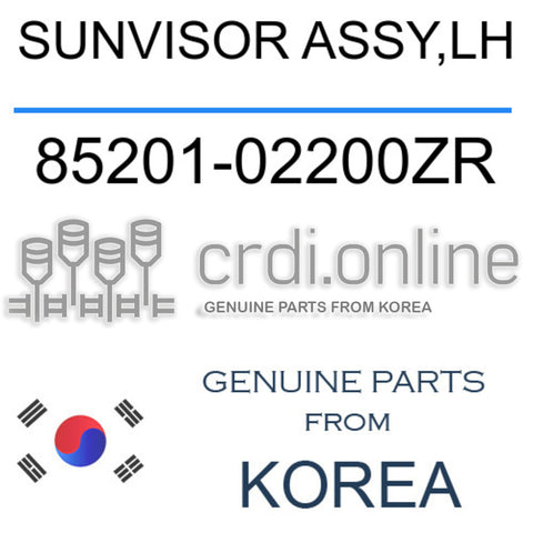 SUNVISOR ASSY,LH 85201-02200ZR 8520102200ZR 85201 02200ZR