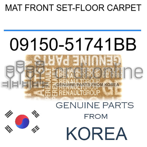 MAT FRONT SET-FLOOR CARPET [ORIGINAL] 09150-51741BB 0915051741BB 09150 51741BB