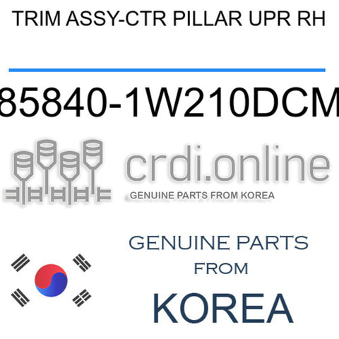 TRIM ASSY-CTR PILLAR UPR RH 85840-1W210DCM 858401W210DCM 85840 1W210DCM