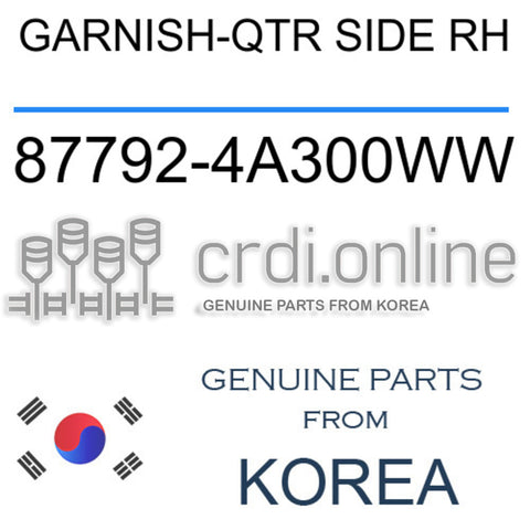 GARNISH-QTR SIDE RH [ORIGINAL] 87792-4A300WW 877924A300WW 87792 4A300WW