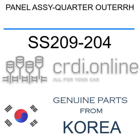 PANEL ASSY-QUARTER OUTERRH [ORIGINAL] SS209-204 SS209204 SS209 204
