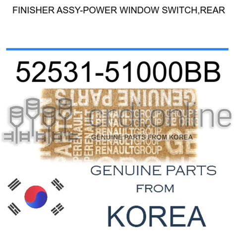 FINISHER ASSY-POWER WINDOW SWITCH,REAR [ORIGINAL] 52531-51000BB 5253151000BB 52531 51000BB