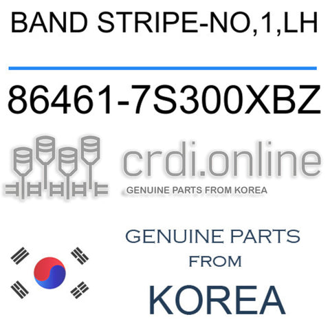BAND STRIPE-NO,1,LH [ORIGINAL] 86461-7S300XBZ 864617S300XBZ 86461 7S300XBZ