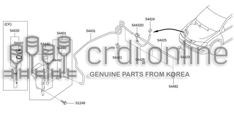 INLET ASSY-WASHER TANK 54420-31700 5442031700 54420 31700