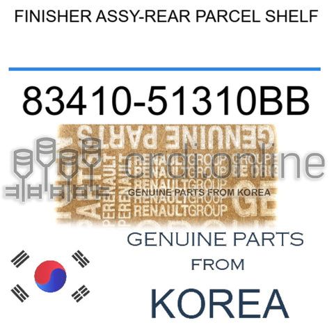 FINISHER ASSY-REAR PARCEL SHELF [ORIGINAL] 83410-51310BB 8341051310BB 83410 51310BB