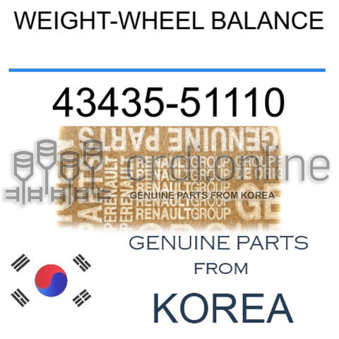 WEIGHT-WHEEL BALANCE [ORIGINAL] 43435-51110 4343551110 43435 51110