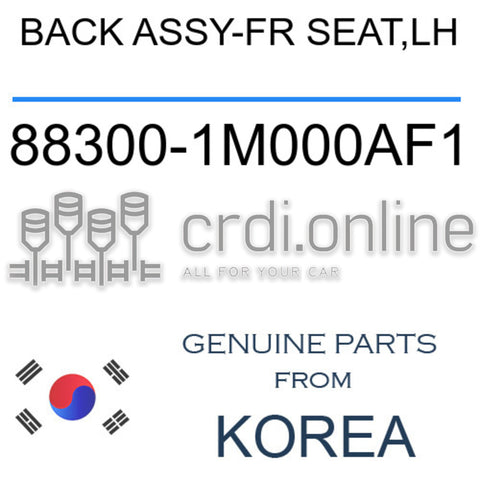 BACK ASSY-FR SEAT,LH 88300-1M000AF1 883001M000AF1 88300 1M000AF1