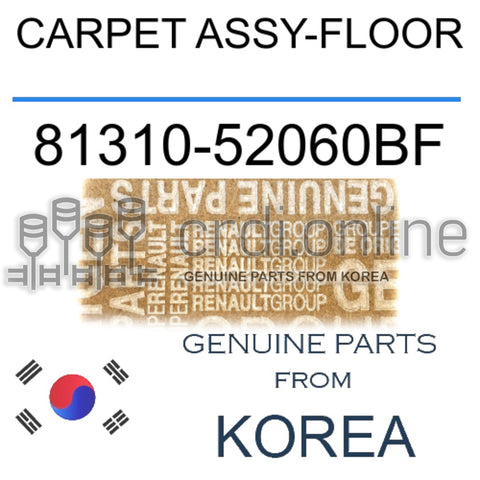 CARPET ASSY-FLOOR [ORIGINAL] 81310-52060BF 8131052060BF 81310 52060BF