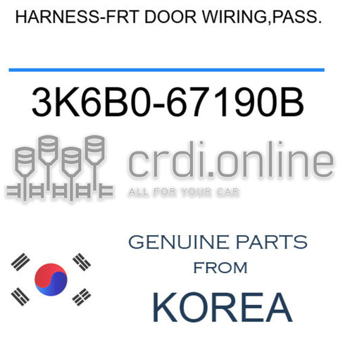 HARNESS-FRT DOOR WIRING,PASS. [ORIGINAL] 3K6B0-67190B 3K6B067190B 3K6B0 67190B